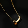 Hyacinth Douyin's best-selling trendy tiger's eye stone smile pendant necklace, a fashionable, light luxury and high-end collarbone chain necklace Specification image